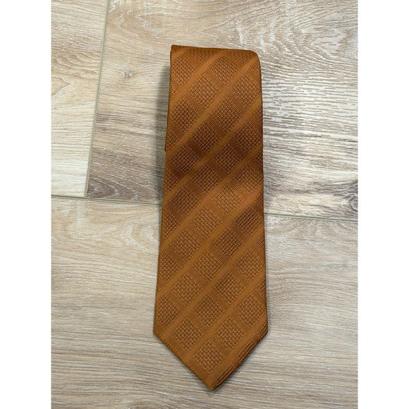 Stern & Field Other - Stern & Field Mens Brown Textured Stripe Polyester Neck Tie NWT VIntage 70s